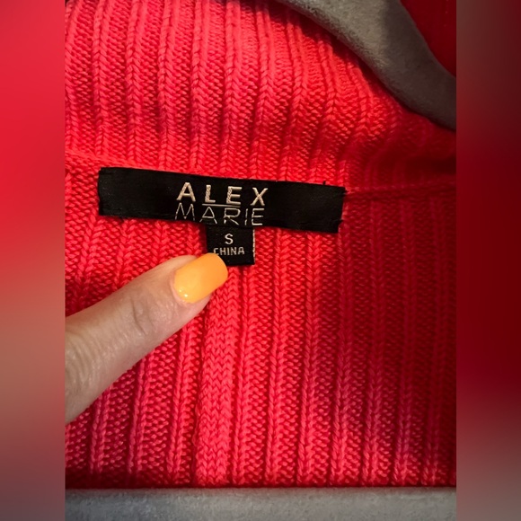 Alex Marie Knit Red Cardigan Zip Front Size S - Picture 3 of 7
